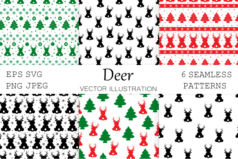deer-pattern-deer-silhouettes-deer-svg-christmas-deer