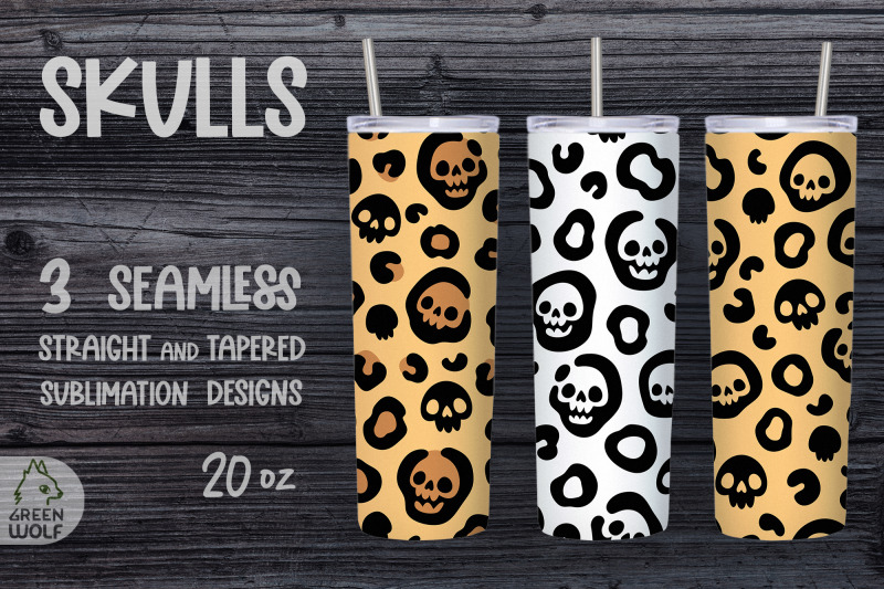 skulls-tumbler-sublimation-design-halloween-tumbler-wrap-sublimation