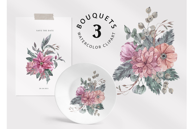 floral-bouquets-sublimation-clipart-3-png-files