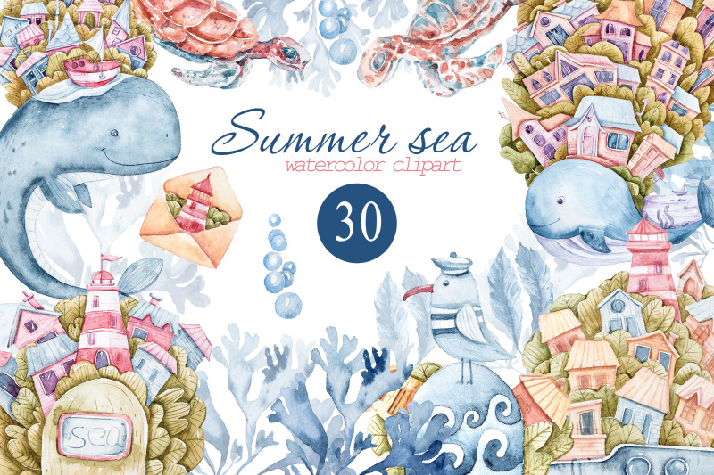 watercolor-nautical-sea-animals-nursery-clipart-for-kids