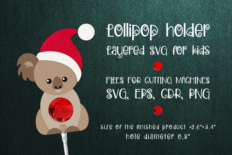 koala-christmas-lollipop-holder-template-svg