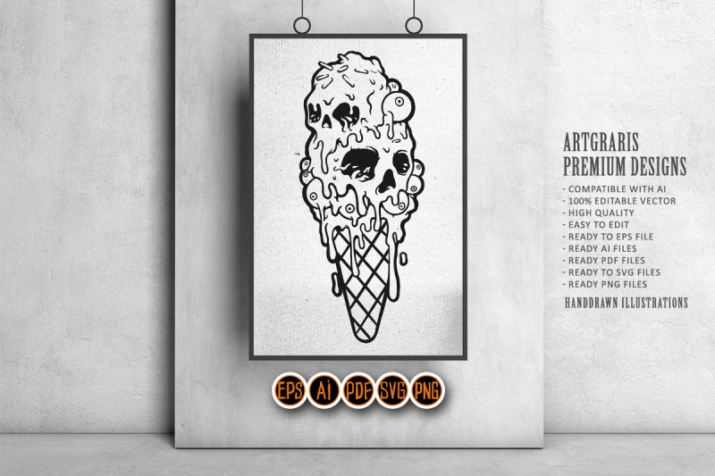 ice-cream-horror-eye-silhouette