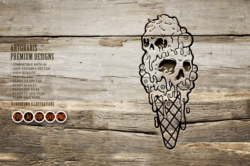 ice-cream-horror-eye-silhouette