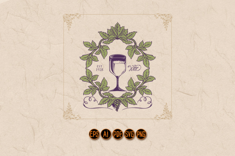 wine-grape-leaf-frame-retro-labels-logo