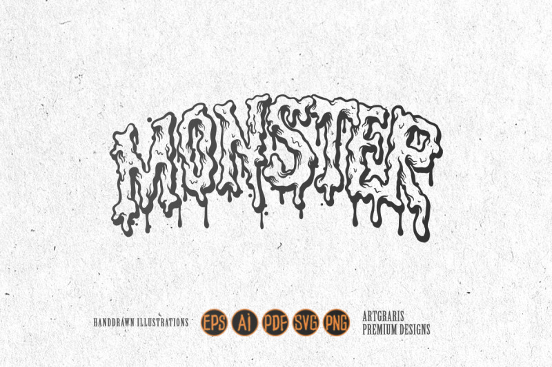 monster-font-hand-drawn-silhouette