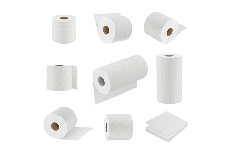 toilet-paper-realistic-hygiene-symbols-soft-towel-cylinder-sanitary-p