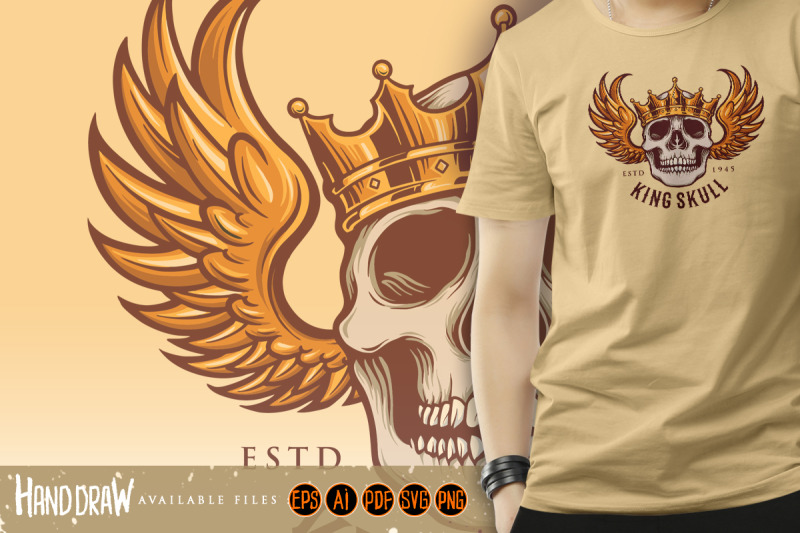 king-skull-with-flying-logo-mascot-illustrations