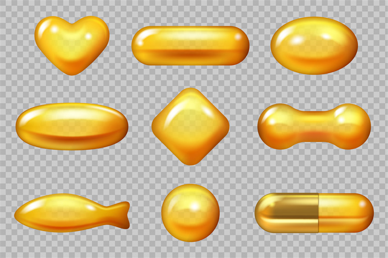 realistic-gold-capsule-dropping-yellow-capsule-for-hair-natural-produ