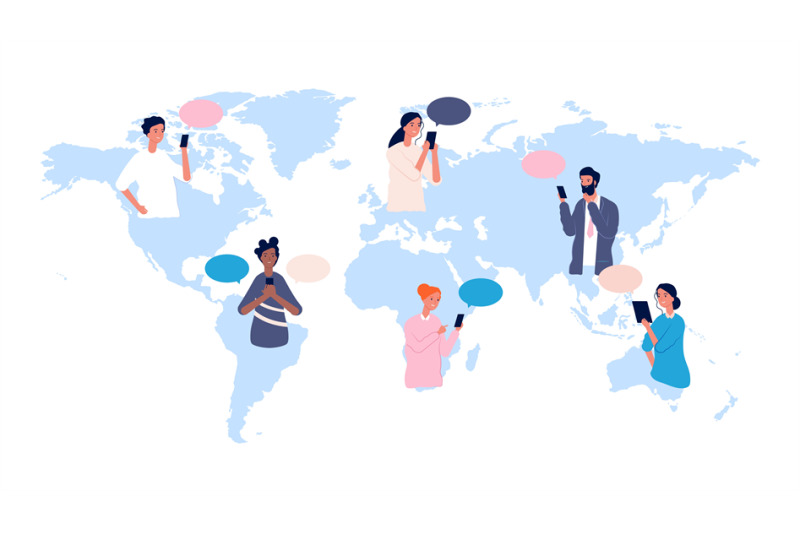 globalisation-people-avatars-on-world-map-international-communicatio