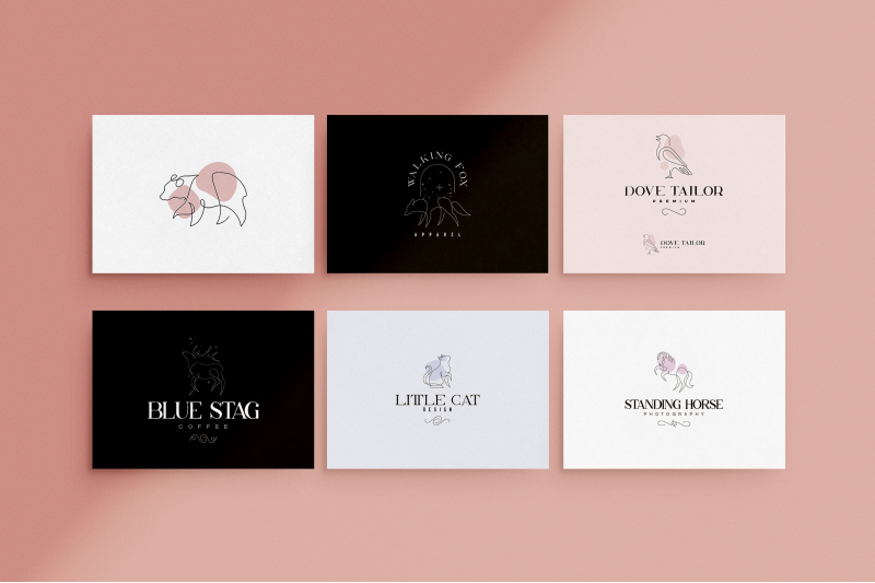 animal-single-line-logo-kit-fonts
