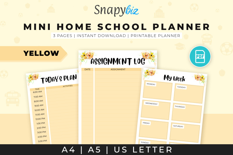 mini-homeschool-planner-yellow-school-planner