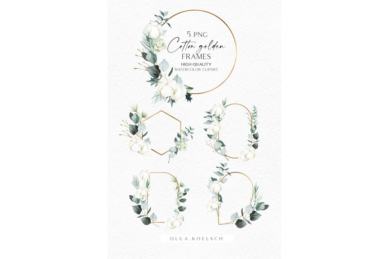 watercolor-cotton-frame-clip-art-eucalyptus-frames-png-floral-gold