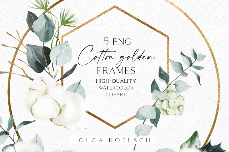 watercolor-cotton-frame-clip-art-eucalyptus-frames-png-floral-gold