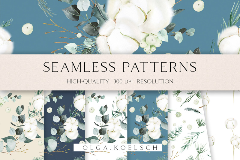 watercolor-cotton-seamless-pattern-fabric-cotton-floral-digital-paper