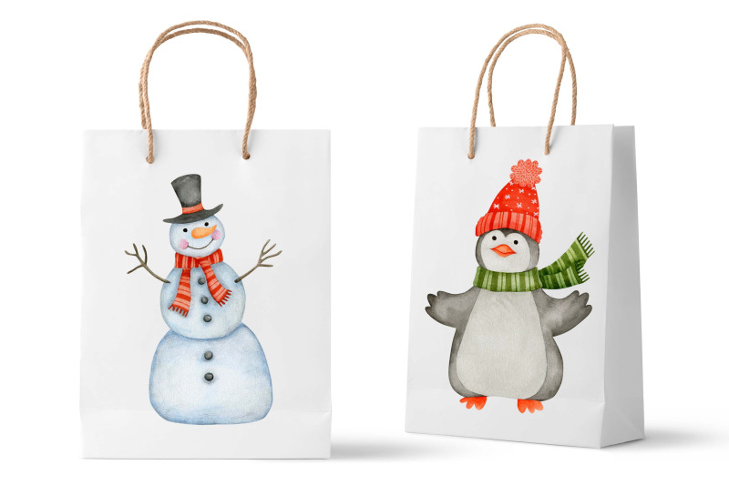 watercolor-snowman-clipart-christmas-happy-new-year