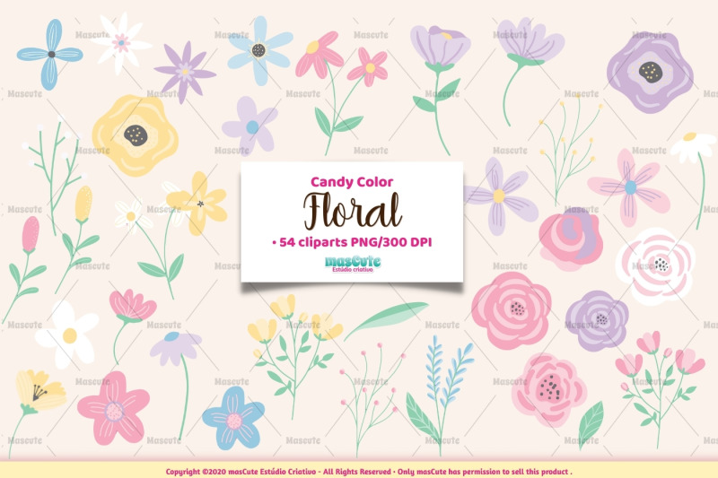 candy-color-flowers-cliparts-bundle