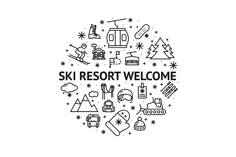 ski-resort-welcome-round-design-template-contour-lines-icon-concept