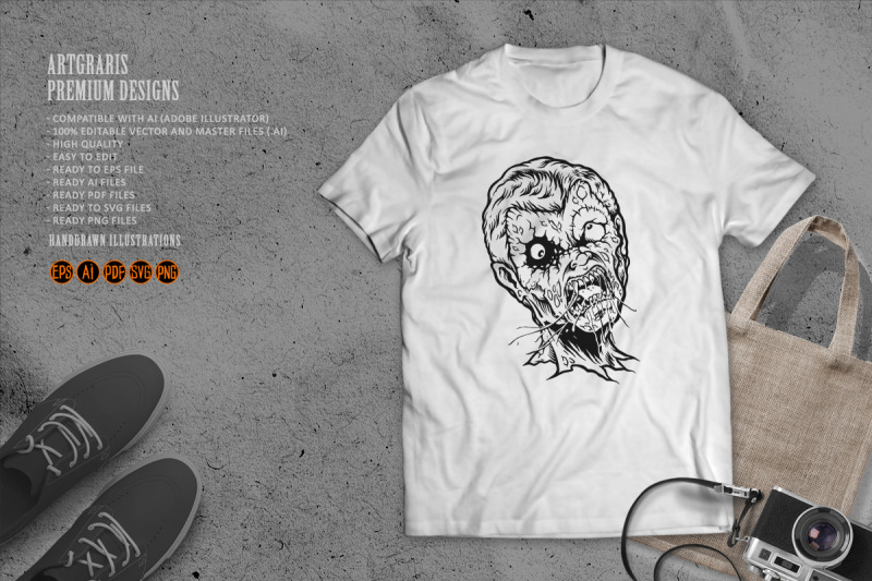 zombie-head-scream-silhouette