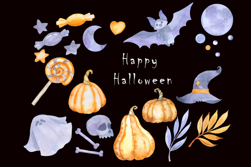 watercolor-clipart-of-cute-halloween