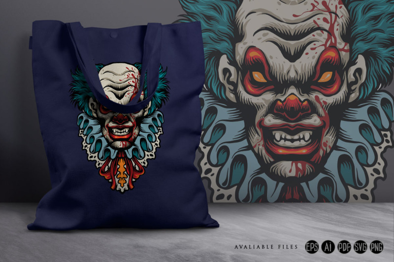 evil-scary-clown-terror-halloween-illustrations