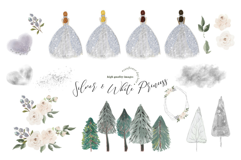 silver-amp-white-princess-dress-clipart-white-flowers-wedding-clipart