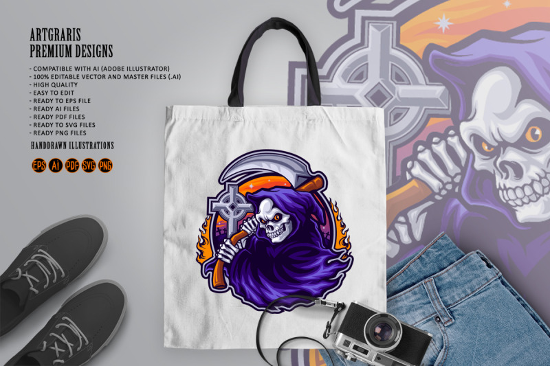 halloween-grim-reaper-cartoon-logo