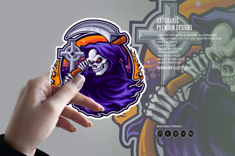 halloween-grim-reaper-cartoon-logo