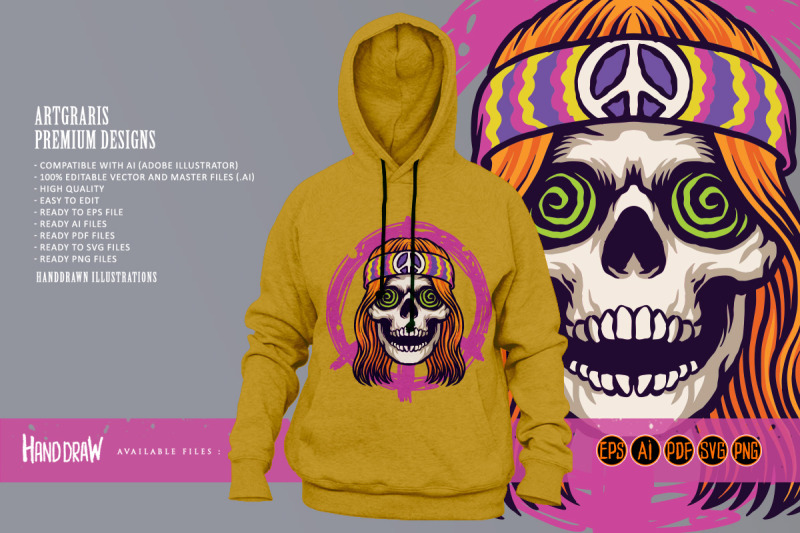 hippie-psychedelic-skull-character