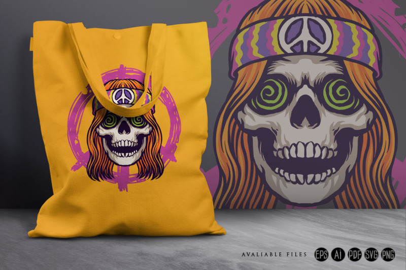 hippie-psychedelic-skull-character