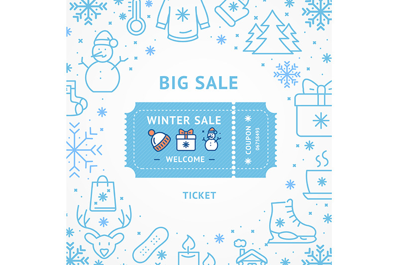 big-winter-sale-concept-with-coupon-ticket-vector
