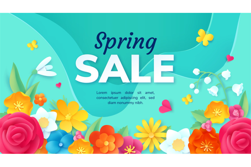 spring-sale-promotion-banner-with-paper-cut-flowers-poster-with-3d-or