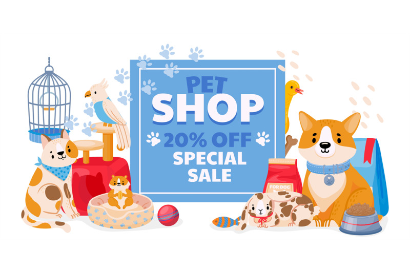 pet-shop-sale-banner-with-domestic-animals-dog-and-cat-zoo-store-fly