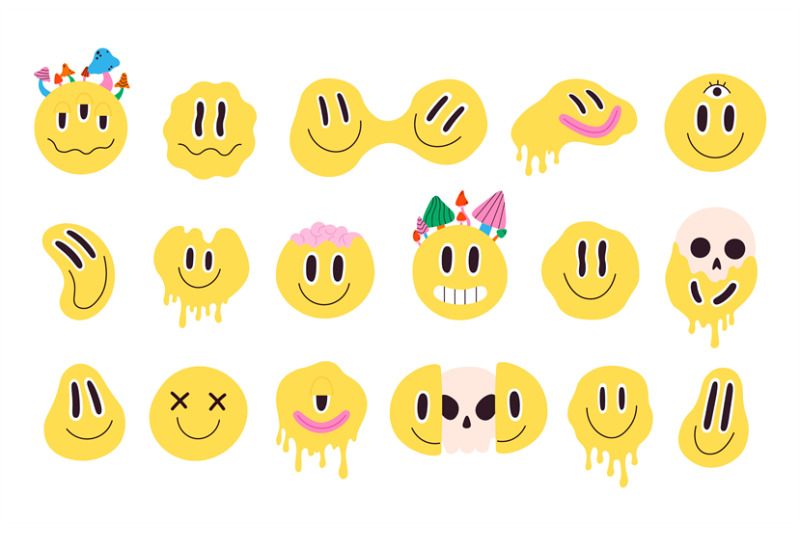 retro-melting-crazy-and-dripping-smiley-face-with-mushrooms-distorted