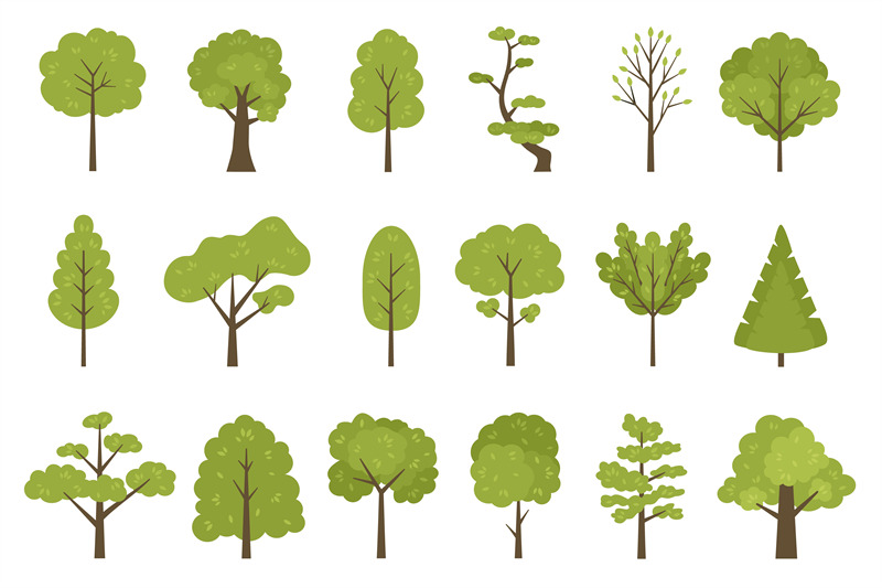 flat-forest-trees-icons-garden-or-park-landscape-elements-cartoon-si