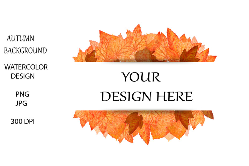 autumn-watercolor-background-mockup-autumn-frame-leaves