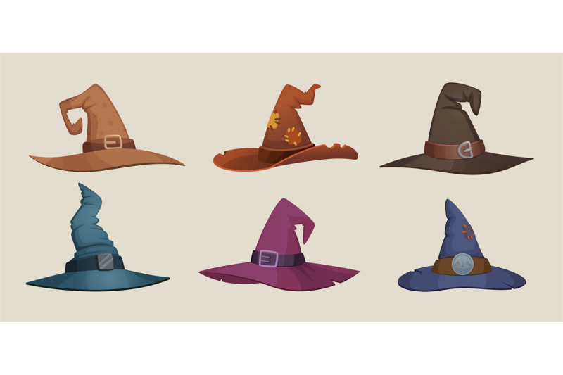 witch-hat-black-female-cap-scary-symbols-for-halloween-party-vector-c