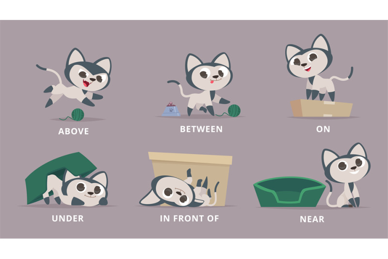 prepositions-cat-playing-with-box-learning-english-prepositions-on-un