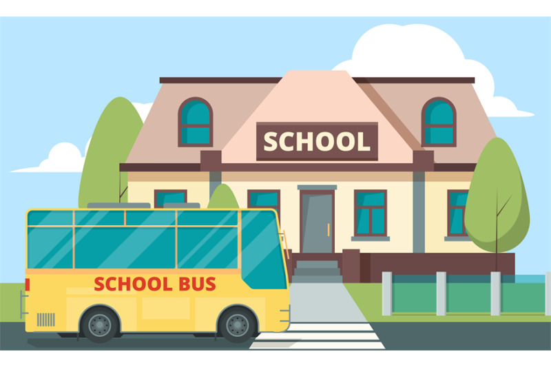 yellow-bus-near-school-education-concept-background-with-daily-transp