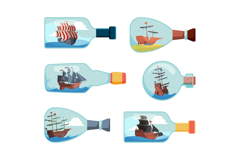 ship-in-bottles-decorative-marine-souvenir-bottles-boat-vector-illust