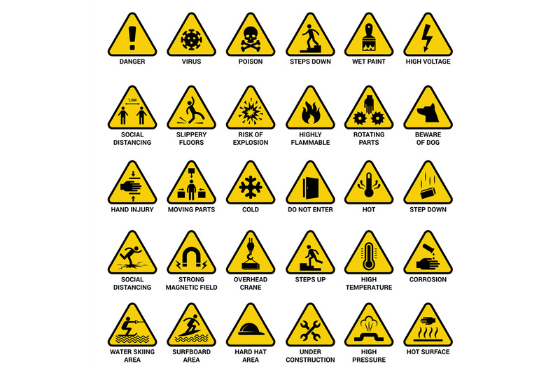 triangle-warning-sign-danger-symbols-safety-emergency-electrical-haza