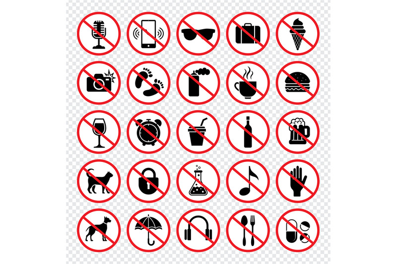 prohibiting-signs-forbidden-eating-guns-animals-mobile-phones-eat-chi