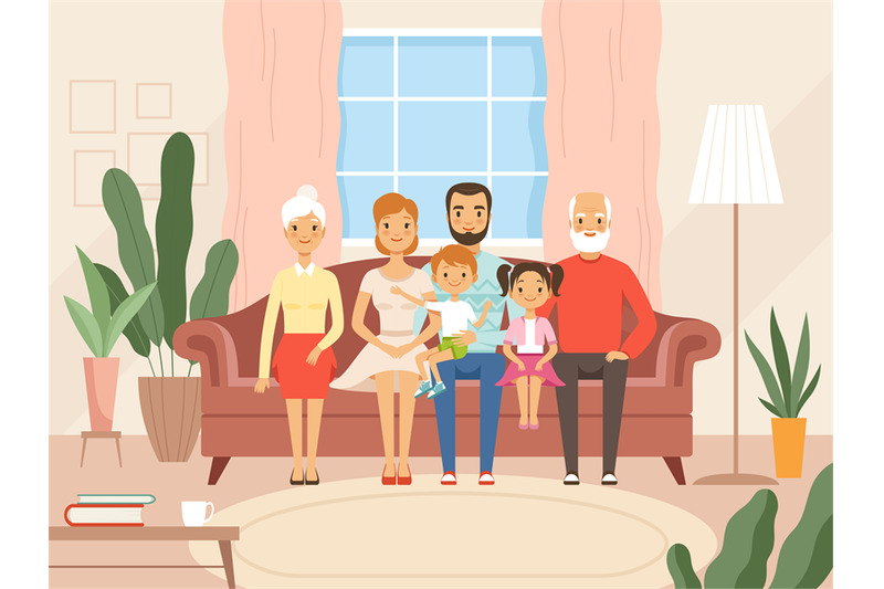 big-family-mother-father-kids-and-grandparents-happy-characters-smili