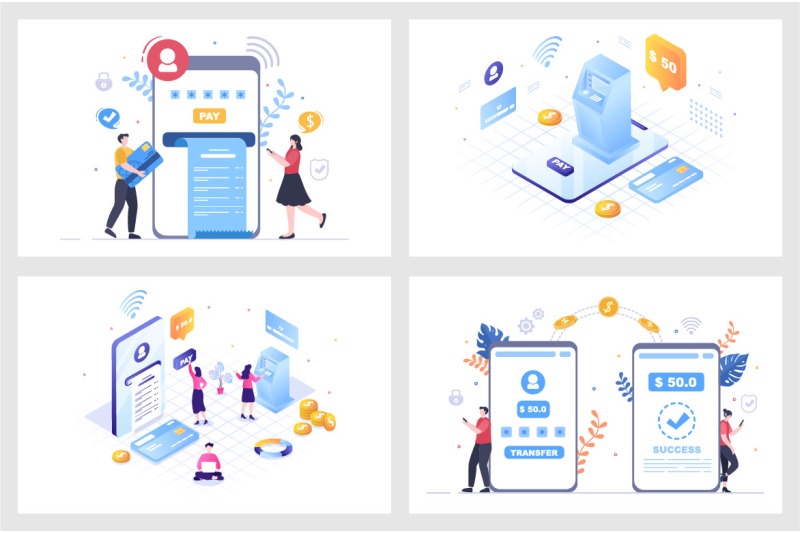 15-e-banking-app-wallets-or-bank-credit-cards-illustration