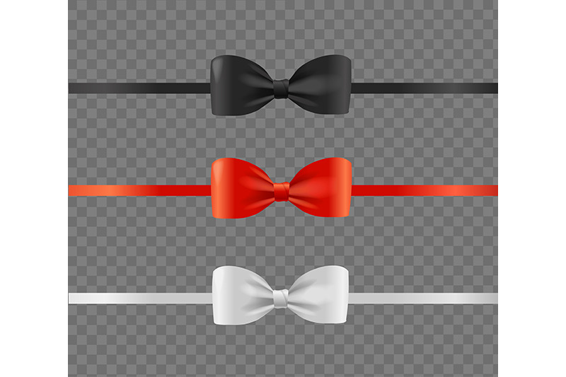 present-satin-ribbon-bow-set-vector