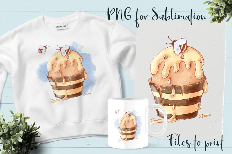 bees-and-honey-sublimation-design-for-printing