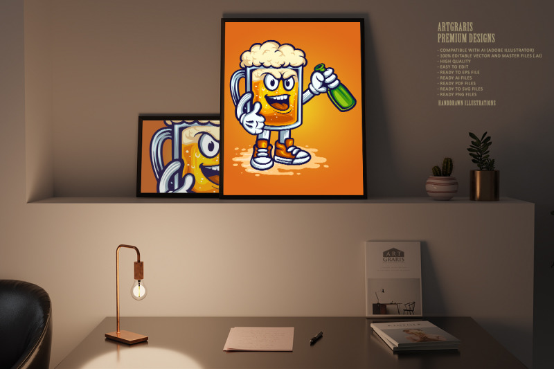 beer-glass-smile-mascot-illustrations