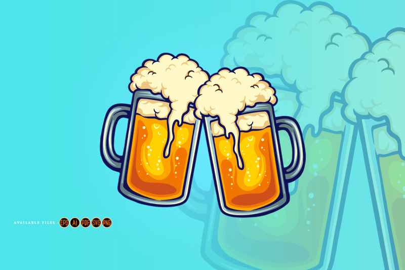 beer-glass-two-party-joint-illustrations