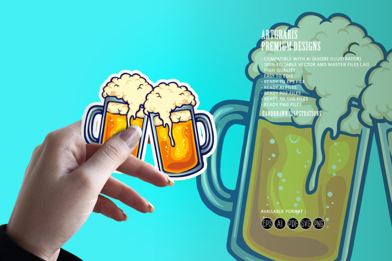 beer-glass-two-party-joint-illustrations