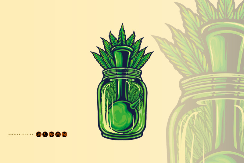 bong-weed-leaf-bottle-illustrations