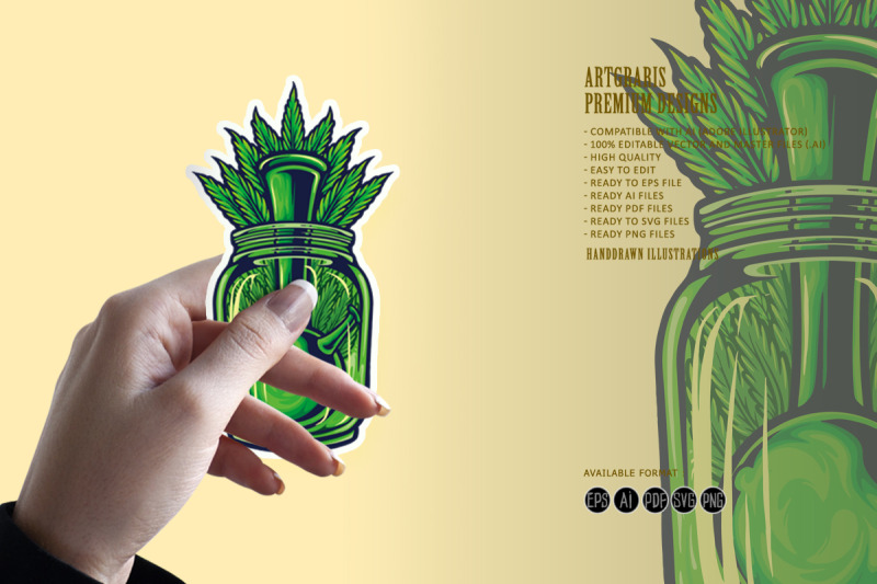 bong-weed-leaf-bottle-illustrations